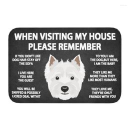Tapis personnalisé souriant West Highland White Terrier paillasson tapis anti-dérapant Westie chien salle de bain cuisine tapis de toilette tapis 40 60 cm