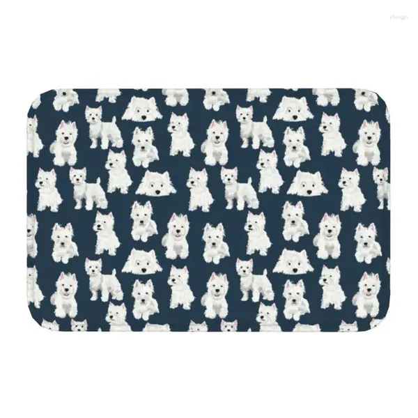 Carpets Custom West Highland White Terrier Dog Doormat Mat anti-glip westie chiot cuisine salle de bain bienvenue tapis de tapis de tapis 40 cm 60cm