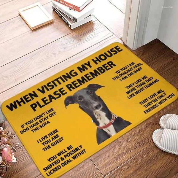 Tapis whippet personnalisé Greyhound paillasson tapis de cuisine antidérapante pour salle de bain de salon tapis 40 60cm