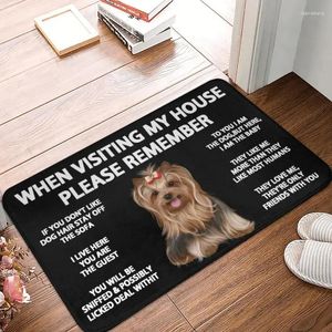 Carpets Custom Yorkshire Terrier Yorkie Dog Dogat Mat Anti-Slip Bath Kitchen Garage Garage tapis 40 cm 60cm