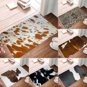 Tapis personnalisable salon du salon coussin à fourrure dans la chambre de salle de bain tapis de salle de bain entrée porte porte taureau imprimé léopard