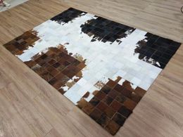 Tapijten op maat gemaakt één vierkante meter volledig seizoen Amerikaans luxe runderen bont lapwerk eenvoudig woonkamer tapijt