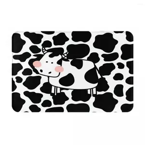 Tapis Mignon Anime Vaches Paillasson Intérieur Bienvenue Flanelle Tapis Entrée Extérieur Patio Tapis Antidérapants Durable Lavable 16x24 po