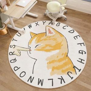 Tapijten schattig cartoon slaapkamer decor ronde tapijt groot gebied zwenkstoel vloer mat