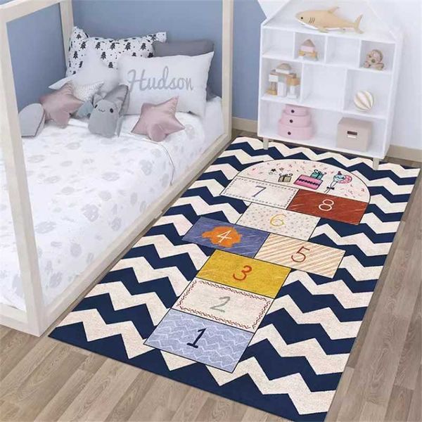 Tapis mignon dessin animé marelle en peluche moquette simple chambre pour enfants bébé rampes tapis modernes de vestiaire en baie vitrée balcon tapis doux