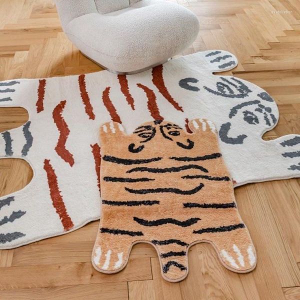 Tapis mignon dessin animé tigre paillasson pour chambre salon cuisine zone de chevet antidérapant paillasson tapis sol baignoire côté