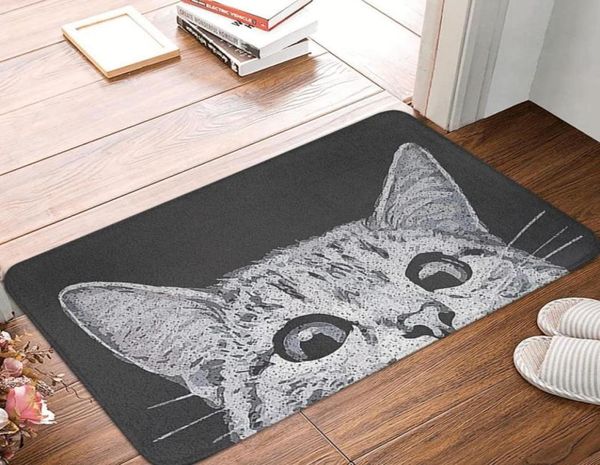 Carpets mignon chat de chaton de salle de bain rectangle Entrée douce d'entrée de la maison