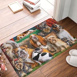 Alfombras lindo perro felpudo baño impreso suave cocina balcón alfombra Animal antideslizante piso alfombra puerta felpudo almohadilla para pies