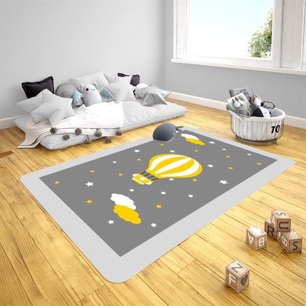 Carpets mignon ballon volant et nuages ​​modèles bébé jeu mat rond rond rectangulaire pour enfants nés crawlingcarpets carpetscarpets