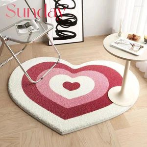 Tapis mignon imitation cachemire pêche coeur imprimé tapis de sol imprimé spécial en peluche d'amour rigor