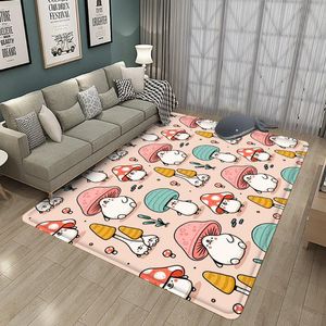 Tapijten schattig paddestoelpatroon kindertapijt comfortabel niet-slip kinderen flanellen rechthoek baby kwekerij kruipen speelmat decorcarpets