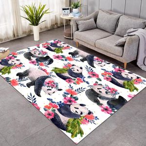 Tapis mignons panda tapis pour chambre gar￧ons gilrs non glip cartoon kids play play animal salon room tapis salon 122x183carpets