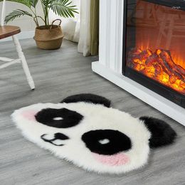 Tapijten schattige panda wol pluche kussen tapijt zachte imitatie dier vorm kleed slaapkamer woonkamer ingang deur mat woning decoratie