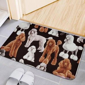 Tapijten schattige poedel teckelhond 3D print deurgaat tapijt flanel stof huisdecoratie deur mat non-slip keuken woonkamer vloer