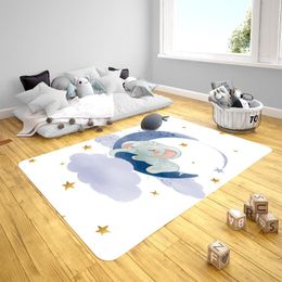 Tapijten schattige hemel en slapende olifantenmodel baby speelmat rond rechthoekige kinderen tapijt geboren facifiercarpets tapijtencarpets