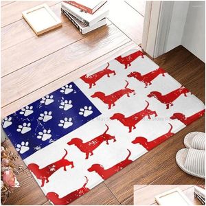 Carpets dckechshund Pet Dog non glissant paillasson de bain Mat mignon Amérique Flag 4ème de Jy Halway Carpet Entrance Door Dopt Home Dec Drop Del Dhfe1