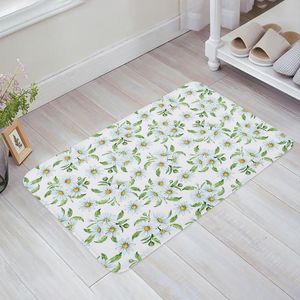 Tapijten Daisy Aquarel Witte achtergrond Creative Printing deurmat keuken badkamer antislip woonkamer slaapkamer huis tapijtcarpets