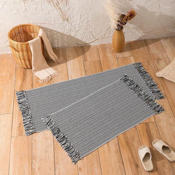 Carpets Coton de tapis gris foncé avec pavillon à main
