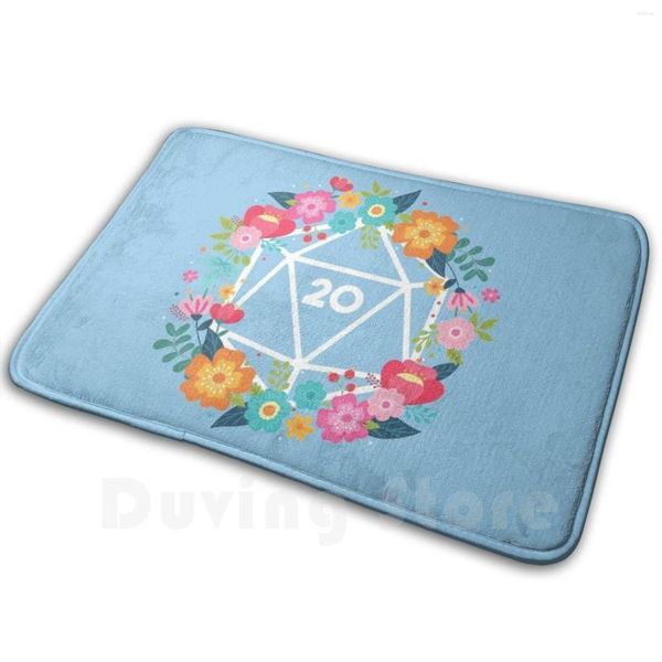 Tapis dés tapis de guirlande florale tapis tapis tapis de sol anti-dérapant chambre Rpg jeu de rôle critique Miniature t-shirt mdn