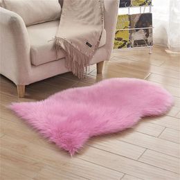 Tapijten didiHou bont kunstmatige schapenvacht harige tapijt voor woonkamer slaapkamer vloerkleden huid gewoon pluizige gebied faux mat