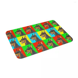 Carpets Doberman Pinscher Dogs 24 "x 16" Matte de bain en mousse à mémoire absorbante sans glissement pour décoration / cuisine / entrée / intérieur / extérieur / salon