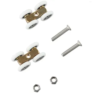 Tapijten Deur Hardware Roller Badkamer 4.4 cm x 2.2 cm Verstelbare Vierwielige Opknoping Glazen Katrol Geen Roest Schuiven