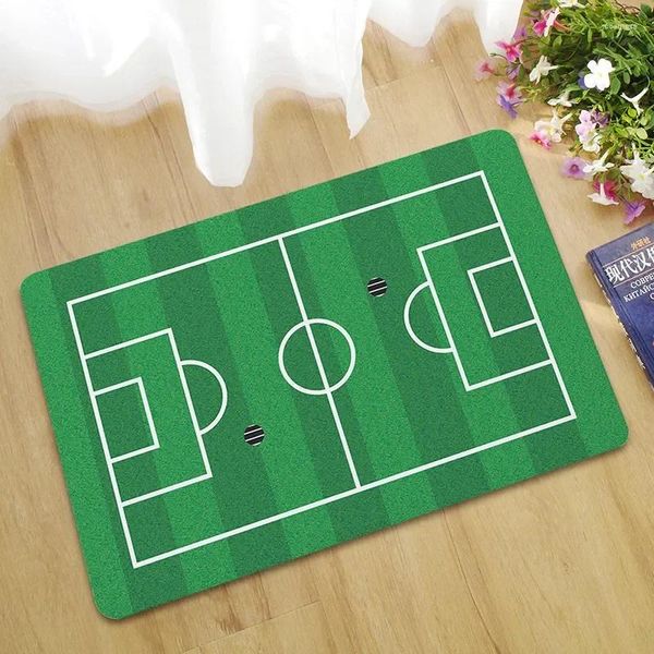 Carpets paillasson extérieur de football motif de terrain tapis de sol pour enfants tapis de cuisine non glissée chambre à coucher