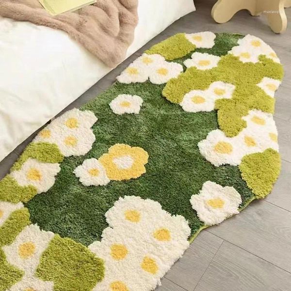 Carpets Drop Flower Soft Floor Door Mats lavables Nattes de cuisine sans glissement Balcony Rocules Tapis de salle