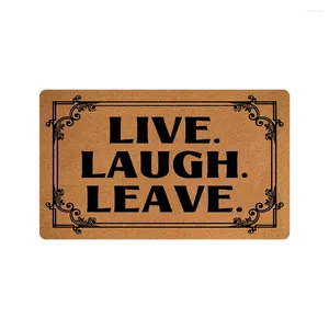 Tapijten laten grappige deurmatten live lach laten lachen laat binnen ingang ingang decor deurmat aangepaste rubber anti-slip