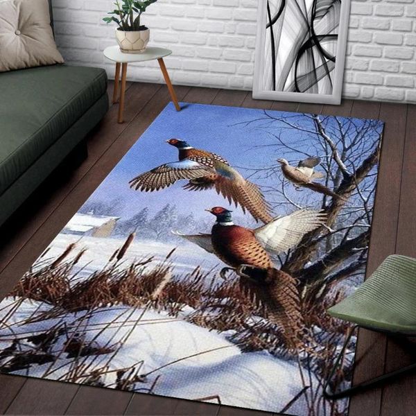 Carpets Duck Hunting 3D Mat de tapis imprimé pour le salon paillasson flanelle imprimé chambre à coucher sans glissement.