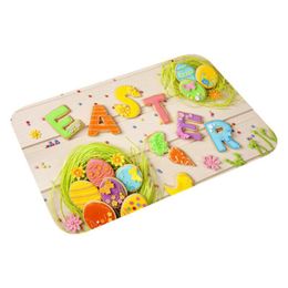 Tapijten Easter Flanel Leormat Toegangsmat Decoratieve vloer Wasbaar Welcome Matten binnen Tapijt Tapijt SP99