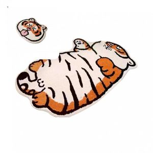 Alfombras Easy Clean Imitated Cashmere Adorable Tiger Pattern Carpet para uso diarioAlfombras