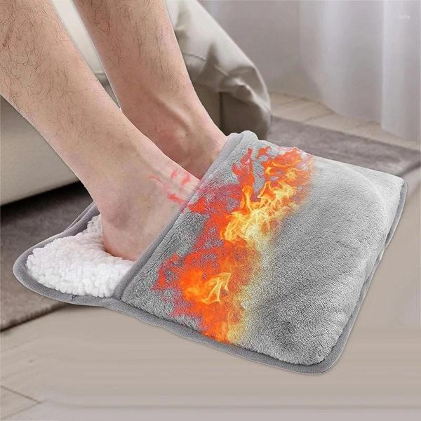 Tapis chauffe-pieds électrique chauffe-température constante coussin chauffant velours doux lavable hiver chaud pour les pieds de chambre à coucher à la maison