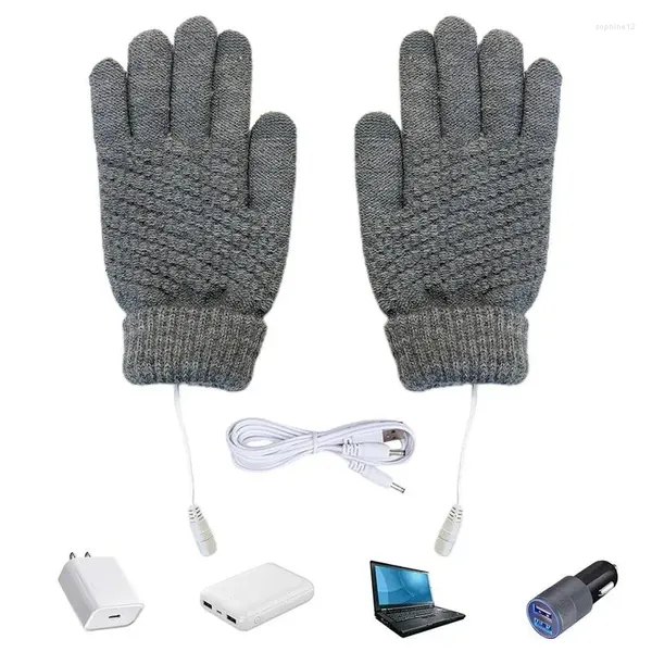 Alfombras Guantes eléctricos con pantalla táctil Harmer de mano para hombres Mujeres calentadas de tejido de viento lana de invierno Termal