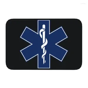 Carpets EM-T Star of Life Paramedic Porte de porte d'entrée du plancher d'entrée de la porte d'entrée extérieure.
