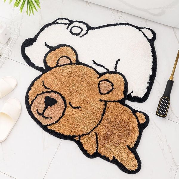 Alfombras Felpudo para puerta de entrada Animal oso Panda perro Husky pato en forma de alfombra de baño baño antideslizante alfombra absorbente antideslizante felpudo