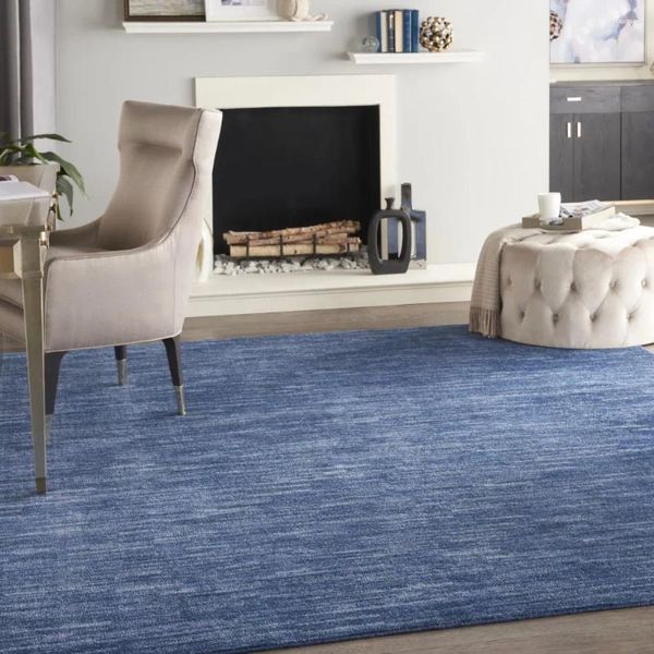 Carpets Essentials Indoor / Outdoor Navy Bleu 7 'x 10' RAPIER (7x10) Décor de chambre à coucher