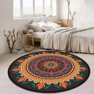 Tapijten etnische stijl ronde tapijt woonkamer retro mandala slaapkamer kleed niet-slip salontafels kussen stoel hangende mand vloermatten