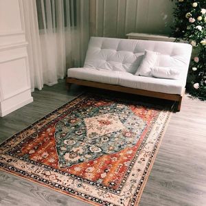 Tapijten Europese en Amerikaanse retro kristallen fluweel tapijt Living Room Band Slaapkamer Bedide Boheemse Country Folk Style Floor Mat TJ3949