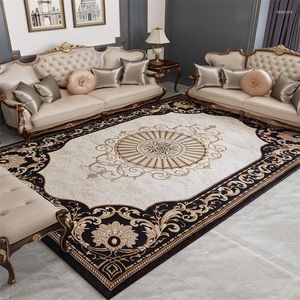 Alfombras europeas de Cachemira de imitación, sofá moderno para sala de estar, mesa de café, alfombra ligera de lujo para área grande, alfombra lavable para dormitorio