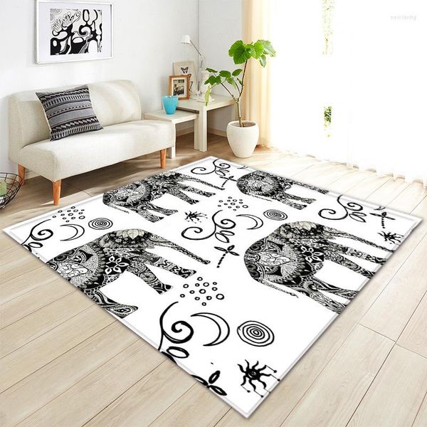 Alfombras de estilo europeo para sala de estar, alfombra grande, alfombrilla decorativa geométrica Simple para suelo, elefante, hogar, dormitorio, salón, pasillo