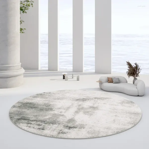 Tapis de style européen tapis moelleux ronds pour la chambre de chambre à coucher du salon