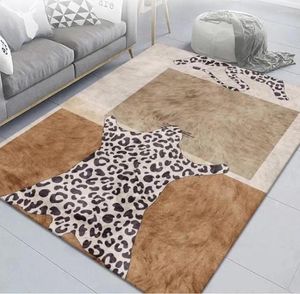 Tapis européen tapis épais jaune jaune marron noir imprimement léopard salon chambre à coucher de chambre à coucher tapis de style canapé moderne de style animal de style animal