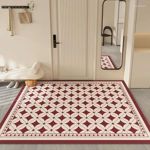 Tapis Européen Vintage Cuir Taille personnalisée Tapis d'entrée Tapis de porte extérieure Cuisine Décoration de la maison Rectangle Pied Pad Table Tissu Big