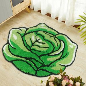 Carpets Farm Vegetable Softs Pluxé Tapis chou-fleur vert Chauche de bain Tufted Mat salon décor de chambre à coucher