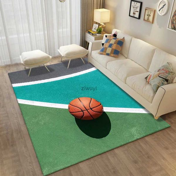 Alfombras Alfombra de baloncesto de moda Impreso en 3D Alfombra grande para sala de estar Pasillo moderno Dormitorio Alfombra de noche Absorber área de agua Alfombra Alfombra de juego