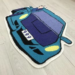 Tapis Mode Voiture Forme Tapis À La Main Brodé En Peluche Tapis Enfants Salon Chambre Décor Tapis De Sol Paillasson 75x50 cm 231130