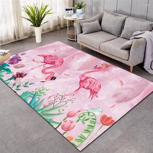 Tapijten mode flamingo tropische bladbladeren 3D bedrukte tapijt slaapkamer groot gebied tapijt niet-slip voor woonkamer huis 06