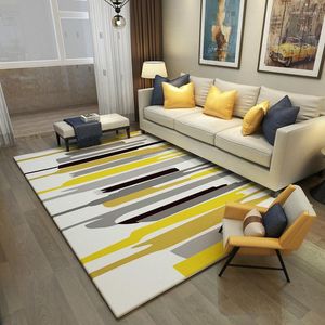 Alfombras moda moderno geométrico abstracto amarillo negro rayas puerta/cocina alfombra sala de estar dormitorio salón alfombra decorativa