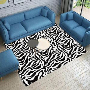Alfombras tendencia de moda patrón cebra alfombra moderna minimalista blanco blanco sala de estar nórdica mesa de café mesa de café alfombra rectangular